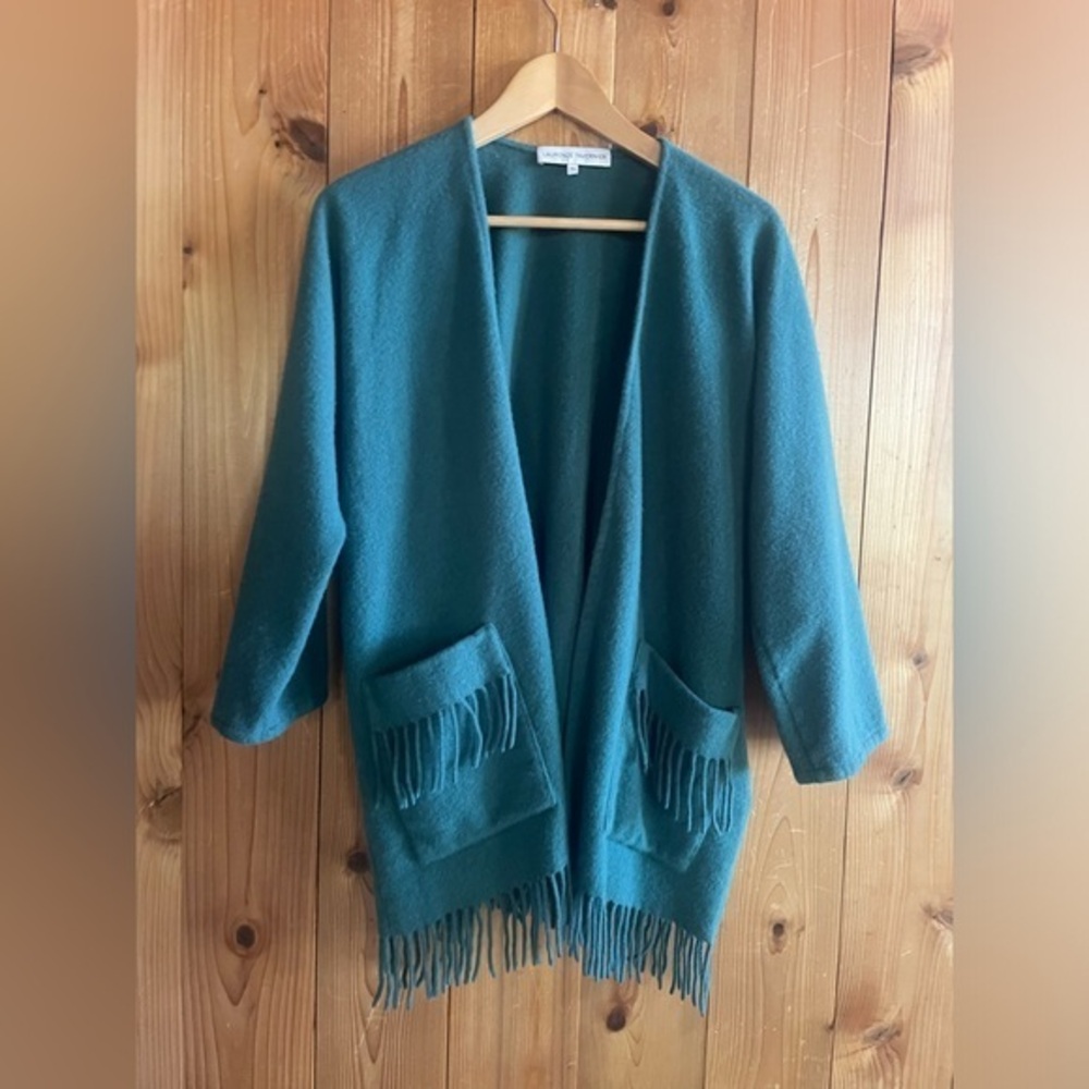 Laurence Tavernier wool open jacket w/fringe